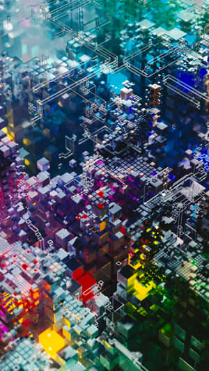 Complicated Phone Colorful Blocks Wallpaper