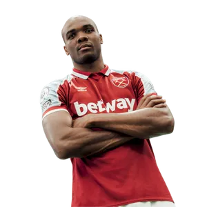 Confident Soccer Player Portrait Wallpaper