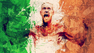 Conor Mcgregor Ireland Flag Painting Wallpaper