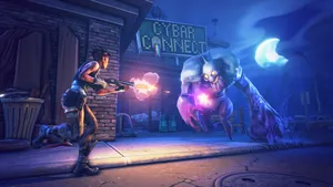 Conquer The Battle Royale With Fortnite Purple Wallpaper