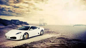 Conquer The Streets In Style With A White Ferrari Iphone. Wallpaper