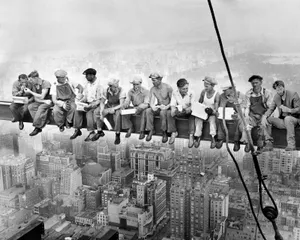 Construction Workers Enjoying Their Lunch Break Wallpaper