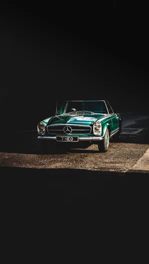 Convertible Green Mercedes Classic Iphone Wallpaper