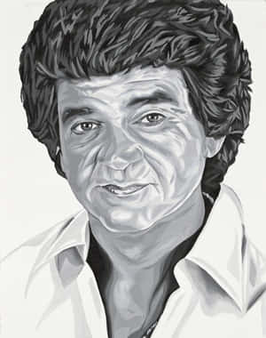 Conway Twitty Blackand White Portrait Wallpaper