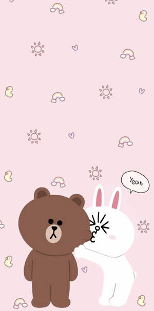 Cony And Brown Korean Bear Wallpaper