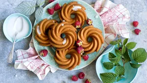 Cookie Berries Dessert Wallpaper