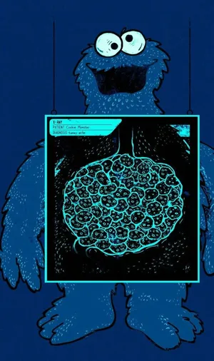 Cookie Monster Cookie Xray Wallpaper