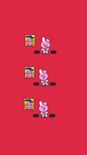 Cooky Bt21 With Dumbbells Wallpaper