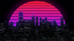 Cool Aesthetic Retro Cityscape Wallpaper