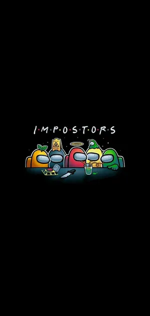 Cool Among Us Impostors Friends Logo Wallpaper