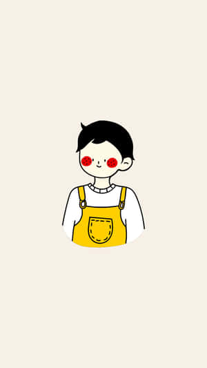 Cool And Stylish Boy Cartoon In Yellow Jumper Wallpaper