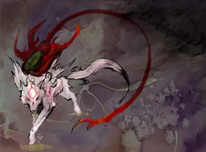 Cool Anime Fox With Red Markings Wallpaper