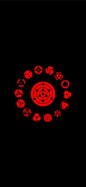 Cool Anime Iphone Red Symbols Wallpaper