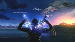 Cool Anime Man Blue Sword Wallpaper