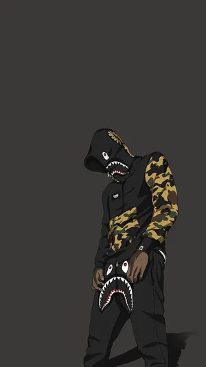 Cool Bape Iphone 6 With Camo Design Wallpaper