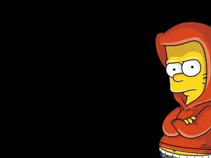 Cool Bart Simpson With Orange Hoodie Wallpaper
