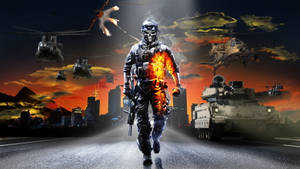 Cool Battlefield 3 Soldier On The Road Wallpaper