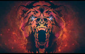 Cool Bear Face Illustration Wallpaper