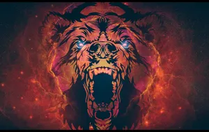 Cool Bear Face Illustration Wallpaper