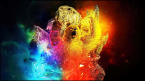 Cool Bear In Rainbow Galaxy Cloud Wallpaper