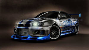 Cool Black And Blue Skyline Car Wallpaper