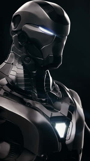 Cool Black Iron Man Close-up Look Iphone Wallpaper