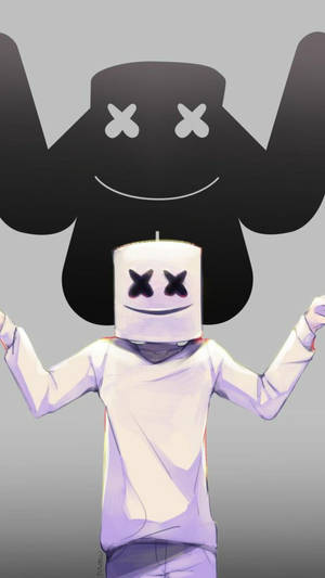 Cool Black Marshmello Art Wallpaper