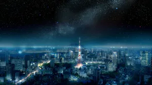 Cool Blue Asia Japan Cityscape Wallpaper