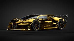 Cool Bugatti Vision Gran Turismo Gold Wallpaper