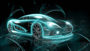 Cool Car Neon Blue Wallpaper