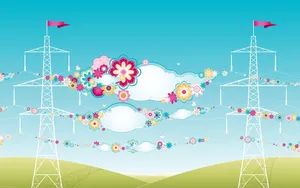 Cool Cute Landscape With Clouds Wallpaper