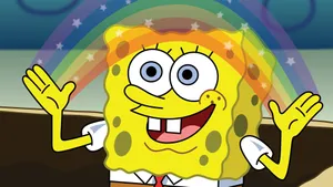 Cool Cute Spongebob Imagination Pose Wallpaper