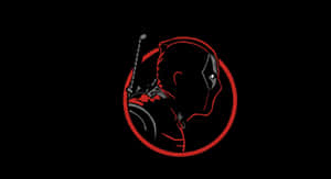 Cool Deadpool Logo Line Art Wallpaper