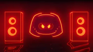 Cool Discord In Neon Red Wallpaper