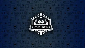 Cool Discord Partner Logo In Blue Wallpaper