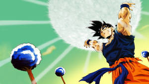 Cool Dragon Ball Z Carrying A Sphere Wallpaper