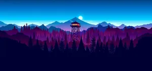 Cool Dual Monitor Firewatcher Blue And Purple Mountains Wallpaper
