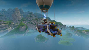 Cool Fortnite Battle Royale Flying Battle Bus Wallpaper