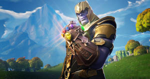 Cool Fortnite Battle Royale Marvel Thanos Wallpaper