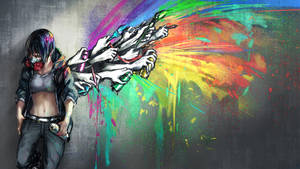 Cool Girl Graffiti Wall Wallpaper