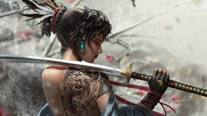 Cool Girl Samurai Girl Wallpaper