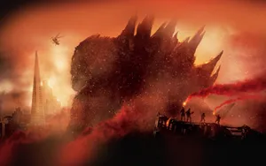 Cool Godzilla Attack Wallpaper