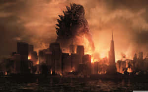 Cool Godzilla Destroyed City Wallpaper