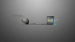 Cool Gray Cerebral Illustration Wallpaper