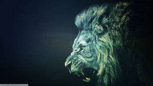 Cool Green Lion Head Wallpaper