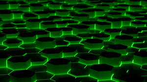 Cool Green Lit Honeycomb Wallpaper