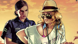 Cool Gta Girl Arrested Wallpaper