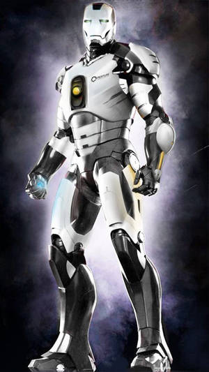 Cool Iron Man Suit In White Wallpaper