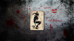 Cool Joker Card Gray Wall Wallpaper