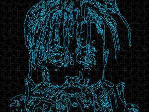 Cool Juice Wrld Blue Puzzle Wallpaper